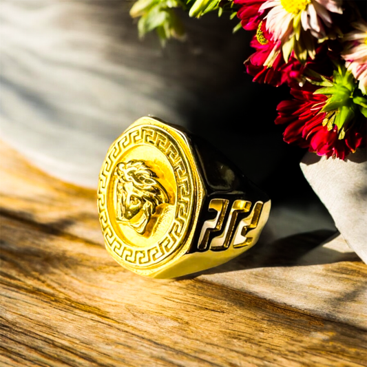 Versace Gaze - 24 Karat Rold Gold Ring (1 Year Warranty)